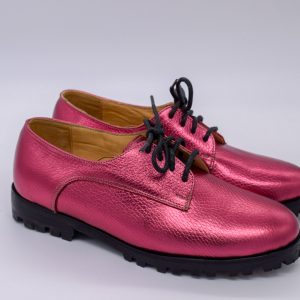 Zapato Derby Suela Militar (Fucsia metalizado liso)