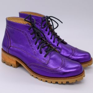 Botín Rústico Morado metalizado